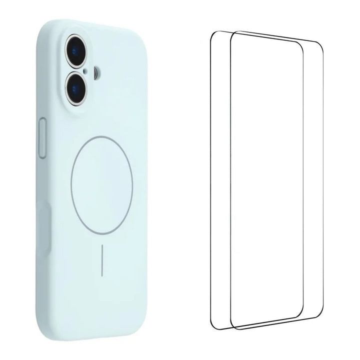 iPhone 17 Magsafe deksel Pastellblå + 2pk Skjermbeskytter