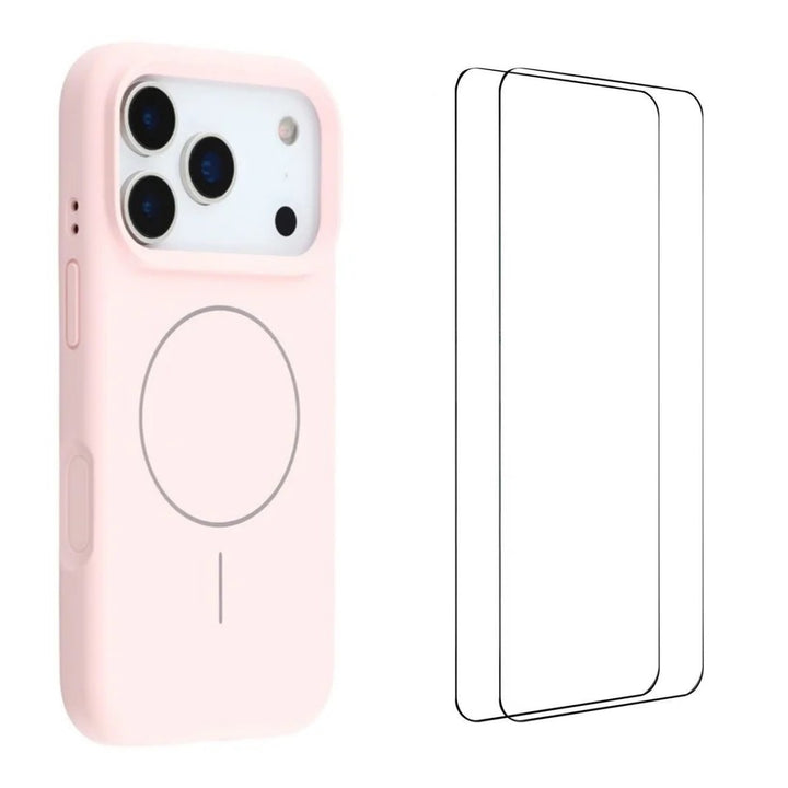 iPhone 17 Pro Max Magsafe deksel Rosa + 2pk Skjermbeskytter