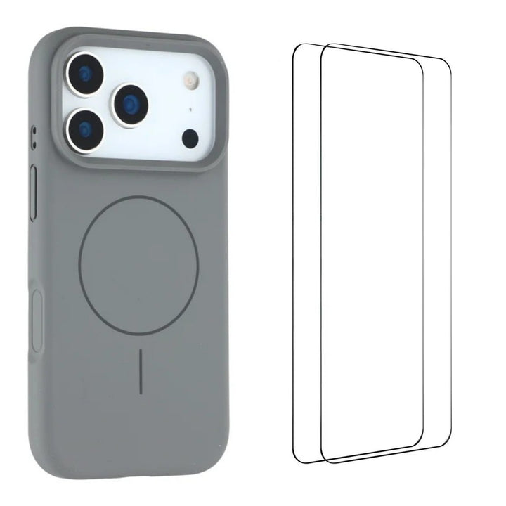 iPhone 17 Pro Max Magsafe deksel Grå + 2pk Skjermbeskytter
